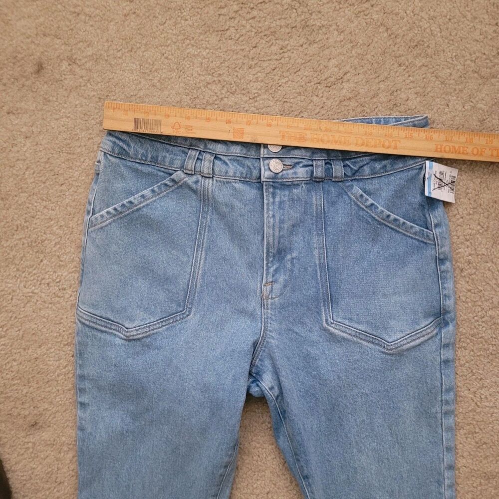 NWOT Frame Jeans Caye Denim Womens 33 Light Blue Double Button Flare Leg Bootcut - Picture 7 of 16
